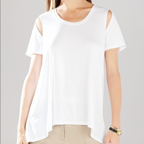 BCBG MAXAZRIA Short Sleeve Cutout T-Shirt - Picture 1 of 6